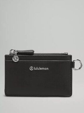 BNWT Lululemon Cactus "Leather" Card Case, Black/Silver